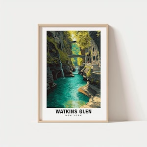 Watkins Glen Print - New York Poster, Watkins Glen Views, Watkins Glen Art, New York Charm, Watkins Glen Beauty, Scenic Landscape, Gorge Art