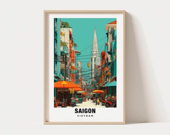 Saigon Travel Print, Saigon - Vietnam Travel Gift, Printable City Poster, Digital Download, Birthday Present, Wedding Gift, Saigon  Art