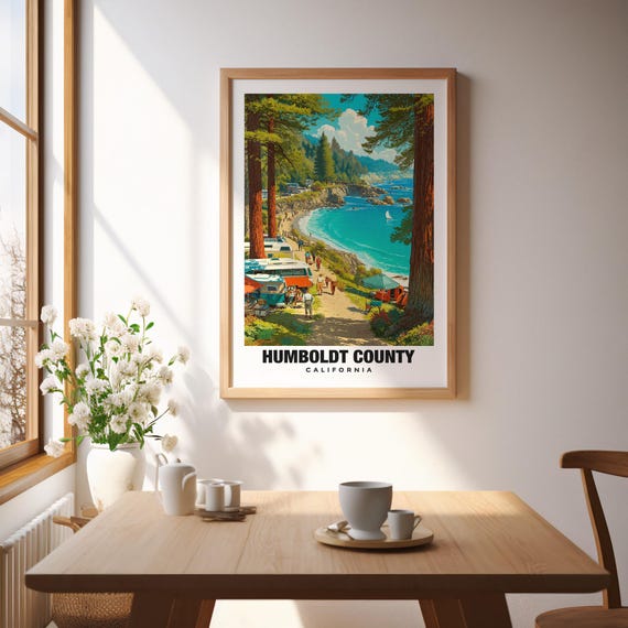 HUMBOLDT COUNTY SURFERS アートポスター Humboldt County Print: Redwood Forests and Coastal Views - Etsy Israel