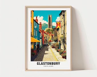 Glastonbury Poster: Historic Somerset Landscape - Digital Print