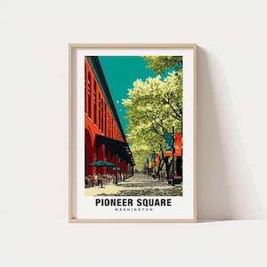 Pionier Quadrat Druck - Washington Poster, Pionier Platz Ansichten, Pionier Platz Kunst, Washington Charme, Platz Schönheit, Etwas, dass Sie zu Boden sehen
