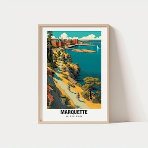 Marquette Print – USA Poster, Lake Views, Northern Charm, Marquette Beauty, Scenic Scene, Marquette Travel, Marquette Poster, Decor, Art