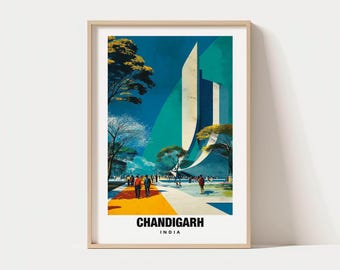 Chandigarh India Art Print – Modern Cityscape Travel Poster - Etsy