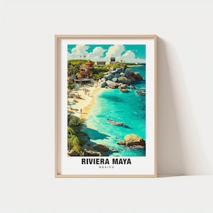 Riviera Maya Print – Mexico Poster, Coastal Views, Travel Art, Beach Scene, Tropical Escape, Seaside Beauty, Ocean Charm, Mayan Ruins