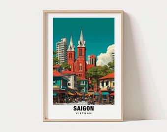 Saigon Travel Print, Saigon - Vietnam Travel Gift, Printable City Poster, Digital Download, Birthday Present, Wedding Gift, Saigon  Art