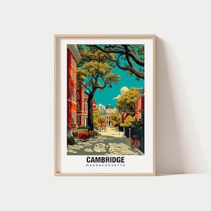 Cambridge USA Print - Massachusetts Poster, Travel Wall Art, Scenic View, Harvard University, Charles River, Historic Landmark, Travel Print