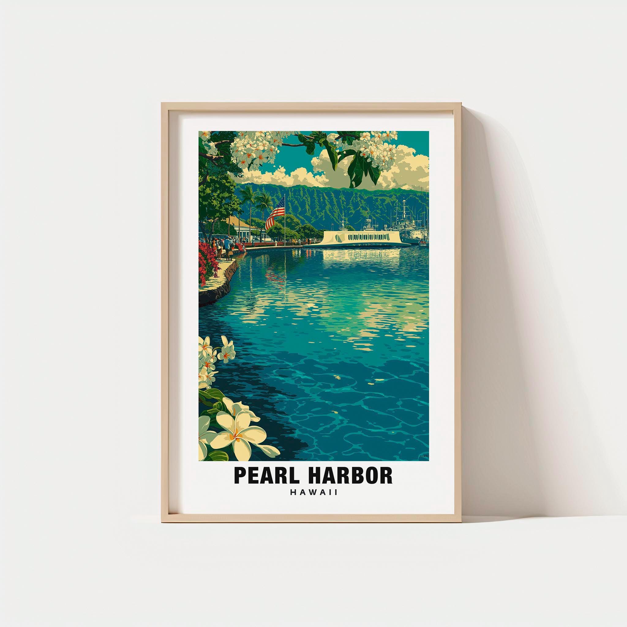 パールハーバー　Pearl Harbor  パンフレット Pearl Harbor Artwork: Hawaii Travel Poster (multiple Sizes) - Etsy