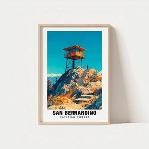 San Bernardino Druck - USA Poster, Reise Kunst, Waldszene, Bergblick, Natur entkommen, Malerische Landschaft, Wildnis Charme, Kalifornien