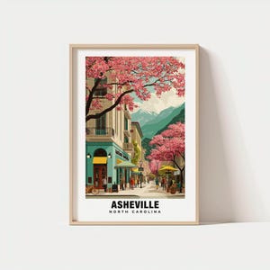 Asheville Travel Print, North Carolina Travel Poster - Asheville Travel Gift, Printable City Poster, Digital Download, Carolina Culture