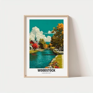 Woodstock Print - USA Poster, Woodstock Views, Woodstock Art, USA Charm, Town Beauty, Scenic Landscape, Cultural Heritage, USA Travel