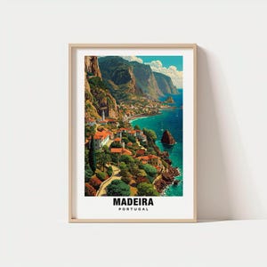 Madeira Print, Madeira Travel Poster, Portugal Travel Gift, Digital Download, Wedding Gift, Birthday Present, Portugal Tourism, Madeira Art