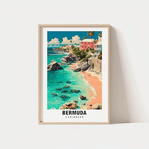 Bermuda Travel Print, Bermuda - North Atlantic Travel Gift, Printable City Poster, Digital Download, Wedding Gift, Birthday Present Poster