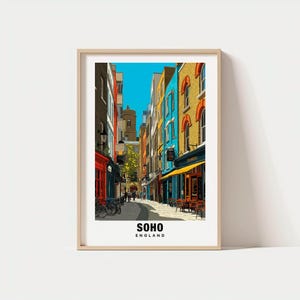 Impression de Soho Londres - affiche de l&#39;Angleterre, Soho London Views, Soho London Streets, Soho London Charm, London City, Soho London Beauty, Soho Art
