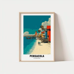 Pensacola Print – Florida Poster, Coastal Views, Travel Art, Beach Scene, Historic Charm, Gulf Escape, Seaside Beauty, Urban Coastal Mix