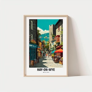 Hay-on-Wye Print - Wales Poster, Hay-on-Wye Views, Hay-on-Wye Art, Town Charm, Riverside Scene, Literary Heritage, Local Beauty,Wales Travel