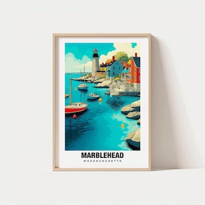 Marblehead Print - USA Poster, Marblehead Views, Massachusetts Charm, Harbor Scene, Scenic Beauty, Local Heritage, USA Travel