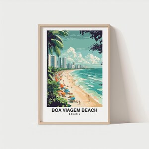 Boa Viagem Beach Travel Print Wall Art, Recife - Brazil City Print, Boa Viagem Beach Travel Gift, Boa Viagem Beach Poster, Digital Download