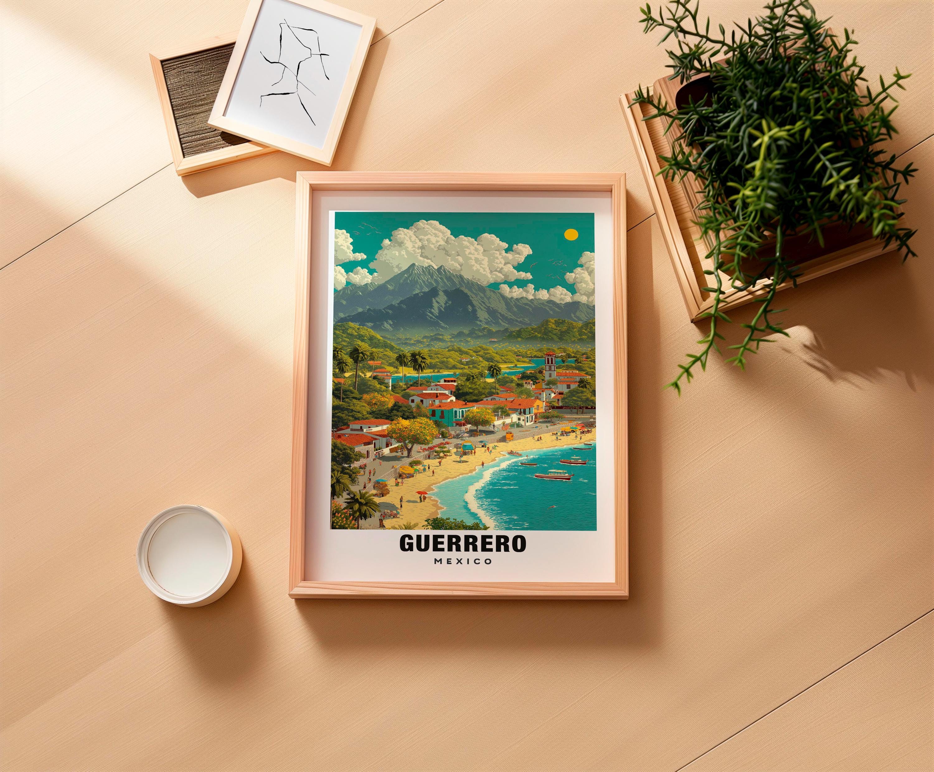 Mexico Guerrero Poster, Coastal & Mountain Views (digital Print