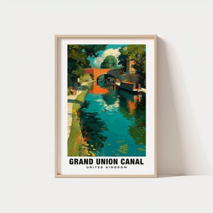Grand Union Canal Print - England Poster, Travel Wall Art, Canal Print, UK Poster, Waterway Art, Scenic Print, Europe Travel Decor