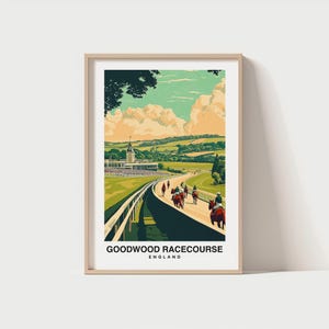 グッドウッド競馬場、イギリス旅行プリントウォールアート、グッドウッド競馬場 - イギリスシティプリント、グッドウッド競馬場、旅行ギフト