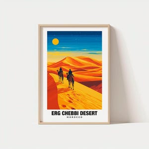 Moroccan Desert Poster: Erg Chebbi Sand Dunes (Printable Wall Art)