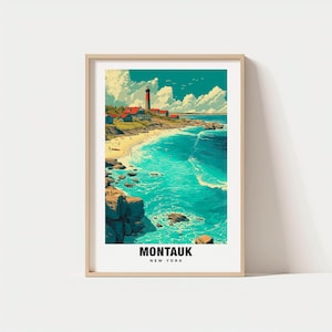 Montauk Print – New York Poster, Coastal Views, Travel Art, Beach Scene, Ocean Charm, Scenic Beauty, Lighthouse Vibes, Seaside Escape