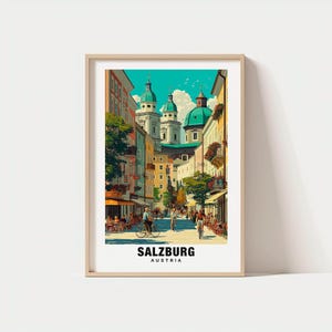 Salzburg Travel Print, Austria Travel Poster - Salzburg Travel Gift, Printable City Poster, Digital Download, Birthday Present, Austria City