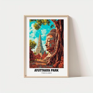 Ayutthaya Historical Park Travel Print Wall Art, Ayutthaya - Thailand City Print, Ayutthaya Historical Park Travel Gift, Digital Download