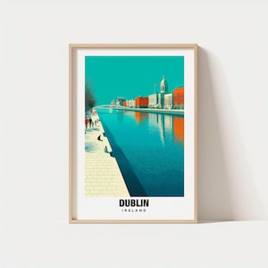 Dublin Ireland Travel Poster - Cityscape Art