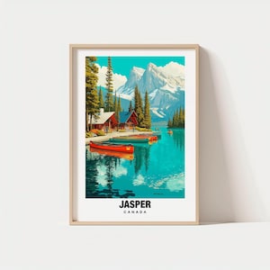 Jasper City Print, Jasper Travel Poster, Canada Travel Gift, Jasper Digital Download, Canada Poster, Jasper Gift, Canadian City Culture