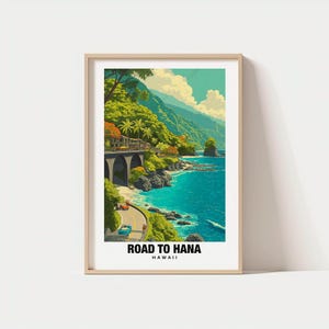 Road To Hana Travel Print, Road To Hana - Hawaii Travel Gift, Printable City Poster, Digital Download, Wedding Gift, Birthday Present