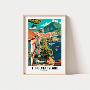 Terceira Island Print – Azores Poster, Island Views, Travel Art, Coastal Scene, Volcanic Charm, Ocean Escape, Scenic Beauty, Portugal Art