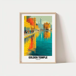 Golden Temple Travel Print Wall Art, Amritsar - India City Print, Golden Temple Travel Gift, Golden Temple Poster, Digital Download