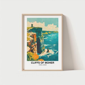 Impresión de pared sobre los acantilados de Moher, Irlanda. Impresión de la ciudad de Irlanda. Regalo de viaje a los acantilados de Moher.