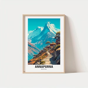 Annapurna Print – Nepal Poster, Travel Art, Mountain Scene, Peak Views, Nature Escape, Scenic Landscape, Himalayan Charm, Annapurna Region