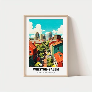 Winston-Salem Print - USA Poster, Winston-Salem Views, Winston-Salem Art, North Carolina Charm, City Scene, Skyline Beauty, Local Heritage