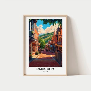 Park City Print - USA Poster, Reise, Wandkunst, Malerischer Druck, Ski-Resort, Bergblick, Winterlandschaft, Naturdekor, Utah