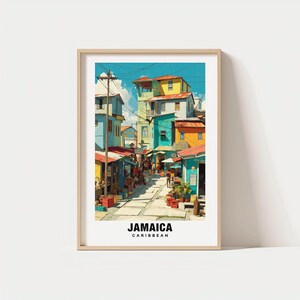 Jamaica Print – Travel Poster, Island Scene, Tropical Views, Beach Escape, Caribbean Charm, Ocean Vibes, Scenic Landscape, Cultural Art