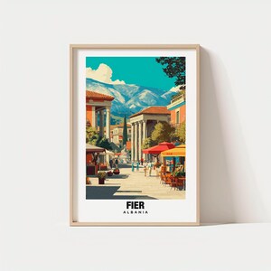 Fier Travel Poster - Historic Sites and Vibrant Culture