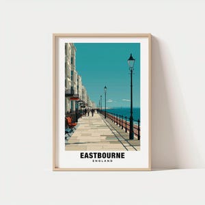 Eastbourne Print - England Poster, Eastbourne Views, Eastbourne Seafront, Eastbourne Town, England Charm, Eastbourne Beauty, British Beach