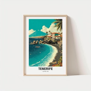 Tenerife Travel Print, Tenerife - Islas Canarias Travel Gift, Printable City Poster, Digital Download, Wedding Gift, Birthday Present Poster
