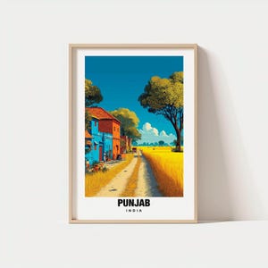 Impresión de Punjab: póster de la India, paisajes culturales, encanto histórico, belleza de Punjab, paisajes, viajes a Punjab, póster de Punjab, decoración, arte
