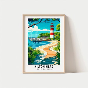 Hilton Head Print - South Carolina Poster, Hilton Head Views, Hilton Head Landmarks, Hilton Head City, South Carolina Charm, Hilton Head