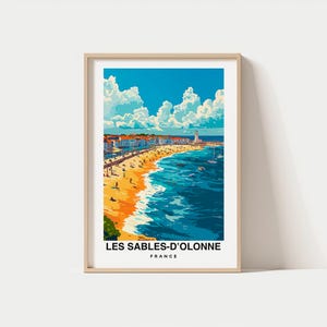 Impresión de Les Sables-d'Olonne, Cartel de viaje de Les Sables-d'Olonne, Regalo de viaje de Francia, Descarga digital, Regalo de boda, Regalo de cumpleaños