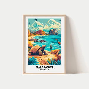Impresión de pared de viaje a Galápagos, impresión de la ciudad de Galápagos - Ecuador, regalo de viaje a Galápagos, póster de la ciudad de Galápagos, descarga digital, regalo de viaje
