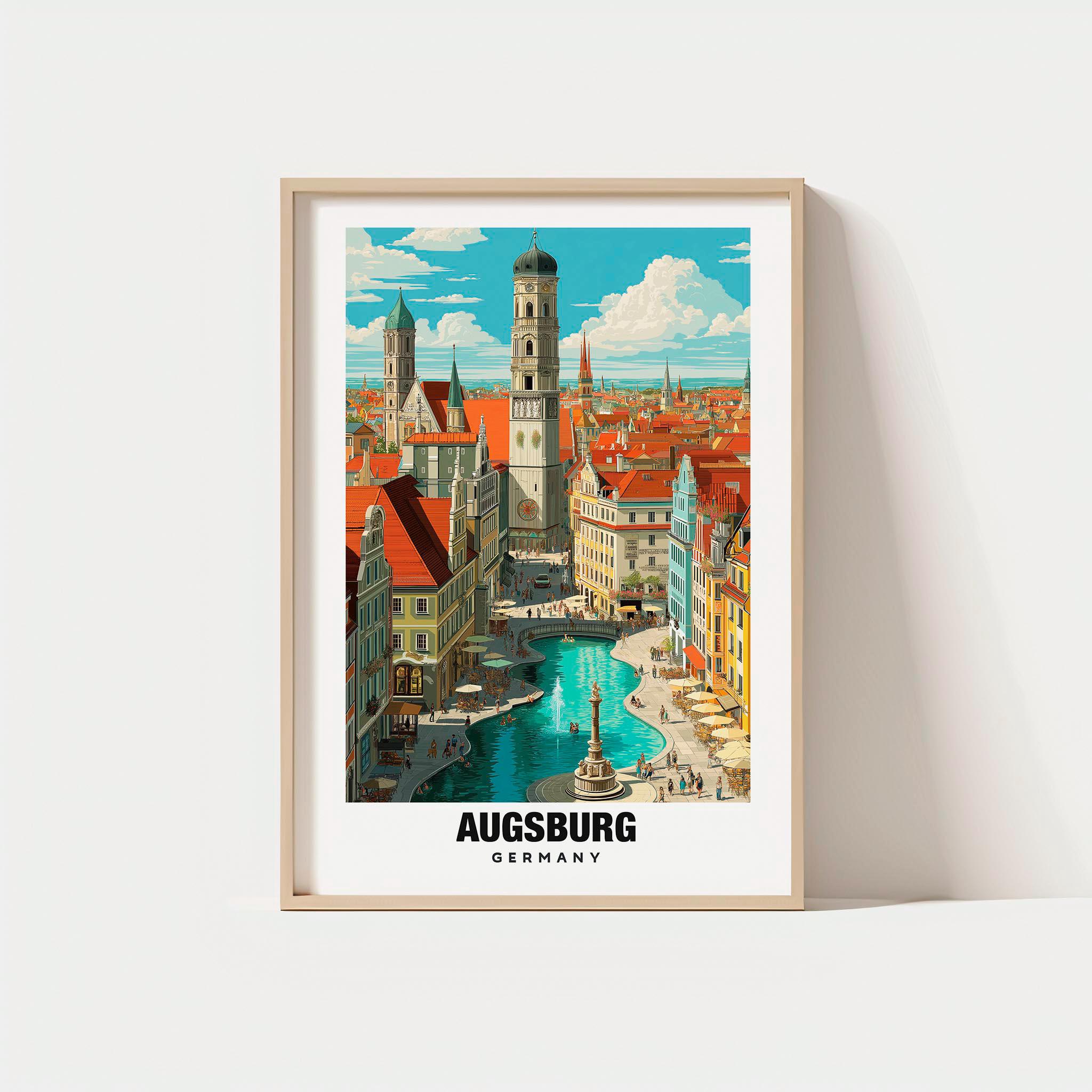 書 Augsburg Impressionen Augsburg Print - Germany Poster, Augsburg Views, Augsburg
