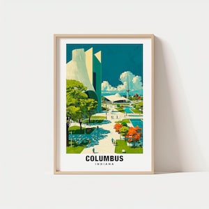 Columbus Print - Indiana Poster, Columbus Views, Columbus Art, Indiana Charm, Columbus Beauty, Architectural Heritage, Scenic Landscape