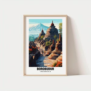 Borobudur Print - Indonesia Poster, Borobudur Views, Borobudur Art, Temple Charm, Jungle Scene, Cultural Beauty, Local Heritage, Indonesia