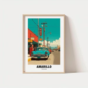 Amarillo Print – Texas Poster, Scenic Views, Travel Art, Desert Charm, Western Beauty, Route 66 Vibes, Historic Landmarks, Cowboy Culture