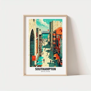 Southampton Travel Print Wall Art, Southampton - England City Print, Southampton Travel Gift, Southampton City Poster, Digital Download